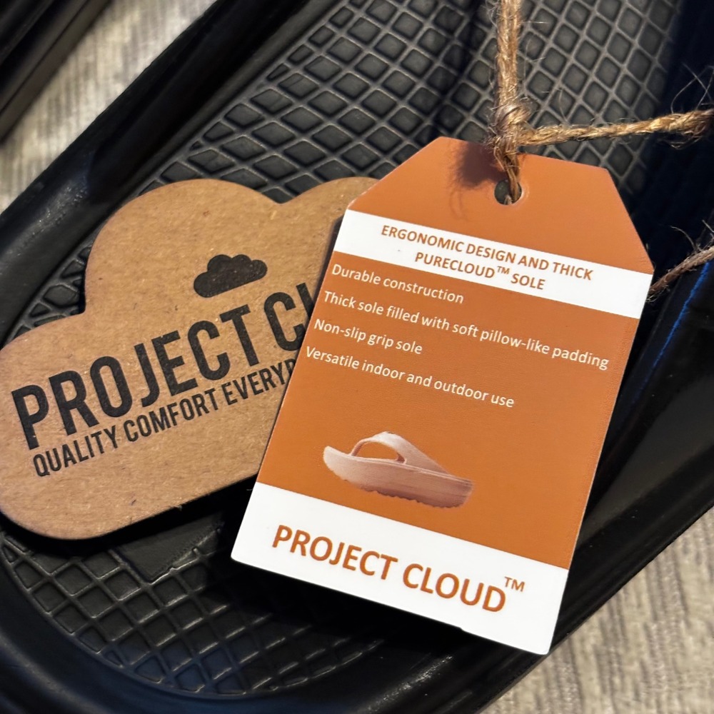 Project Cloud Abra Memory Foam Flip Flops Black W… - image 5